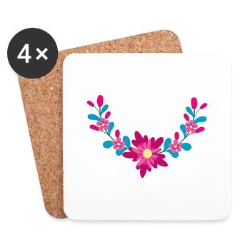 Flower Flower Plant - Coasters (set of 4) - white - Front