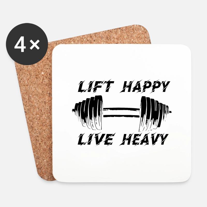 GYM TSHIRT - Coasters (set of 4) - white