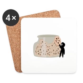 Ink Stains Cookies - Coasters (set of 4) - white - Front