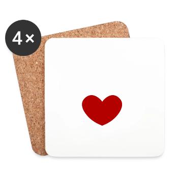 I’m Love - Design blanc - Dessous de verre (lot de 4) - blanc - Devant
