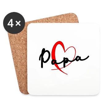 DAD. FATHER's DAY. HAPPY BIRTHDAY DAD. HAPPY BIRTHDAY - Coasters (set of 4) - white - Front