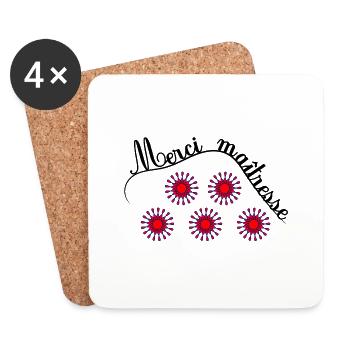 MAÎTRESSE. MERCI. MERCI MAÎTRESSE - Dessous de verre (lot de 4) - blanc - Devant
