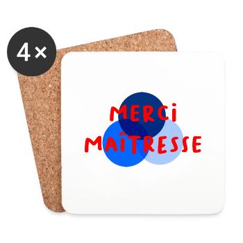 MAÎTRESSE. MERCI. MERCI MAÎTRESSE - Dessous de verre (lot de 4) - blanc - Devant
