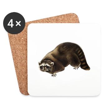Racoon - Coasters (set of 4) - white - Front