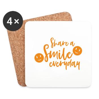 Share A Smile Everyday 4 - Untersetzer (4er-Set) - Weiß - Vorne