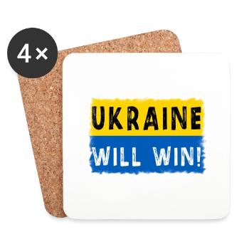 Ukraine will win - Untersetzer (4er-Set) - Weiß - Vorne