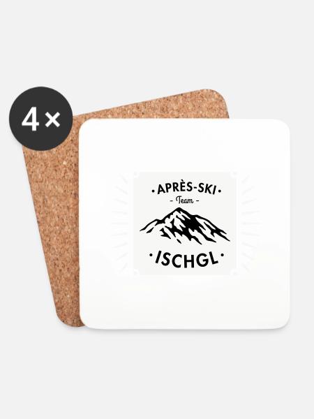 Après-Ski Ischgl - Untersetzer (4er-Set) - Weiß