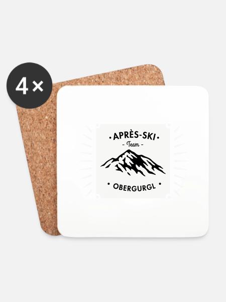 Après-Ski Obergurgl - Untersetzer (4er-Set) - Weiß