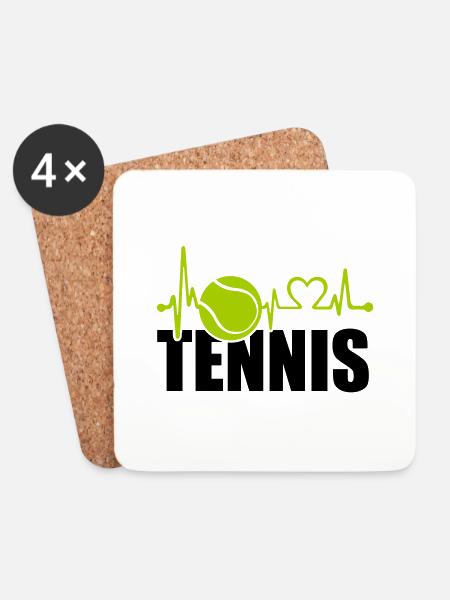 tennis love - Untersetzer (4er-Set) - Weiß
