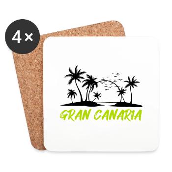 Grande Canarie - Dessous de verre (lot de 4) - blanc - Devant