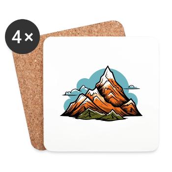 Mountains Symbol Icon - Coasters (set of 4) - white - Front