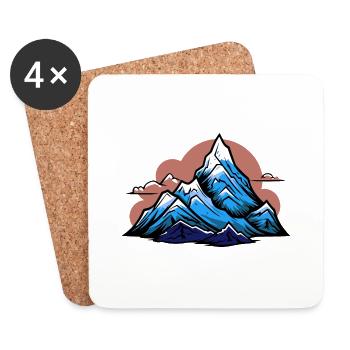 Berge Symbol Icon - Untersetzer (4er-Set) - Weiß - Vorne