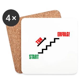 Treppe Erfolg durch Tun - Untersetzer (4er-Set) - Weiß - Vorne