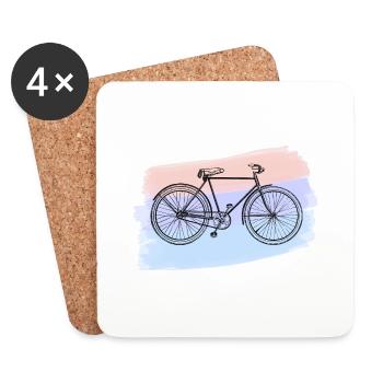 Fahrrad - Untersetzer (4er-Set) - Weiß - Vorne