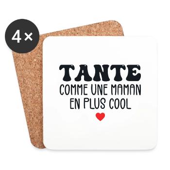 Tante Comme Une Maman Cool Humour Tata Cadeau - Dessous de verre (lot de 4) - blanc - Devant