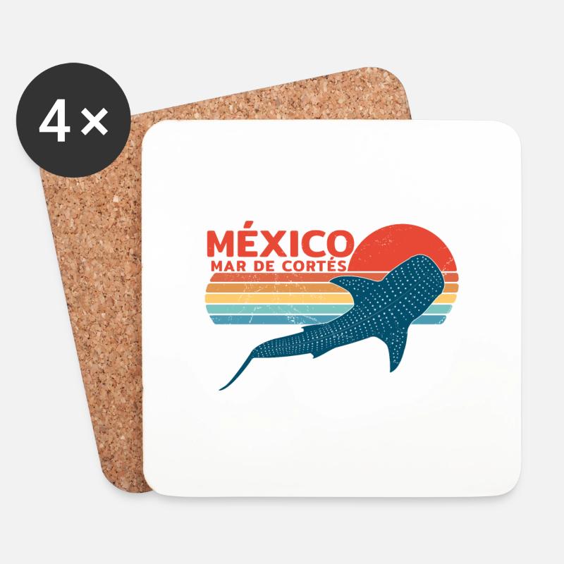 Mexiko Walhai - Untersetzer (4er-Set) - Weiß