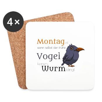 Montag - Untersetzer (4er-Set) - Weiß - Vorne