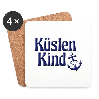 Küsten Kind. Meer norddeutsch Hamburg - Untersetzer (4er-Set) - Weiß - Vorne