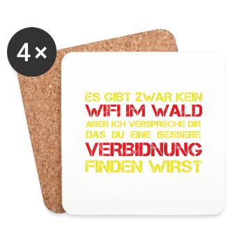 Es gibt kein WIFI imWald - Untersetzer (4er-Set) - Weiß - Vorne