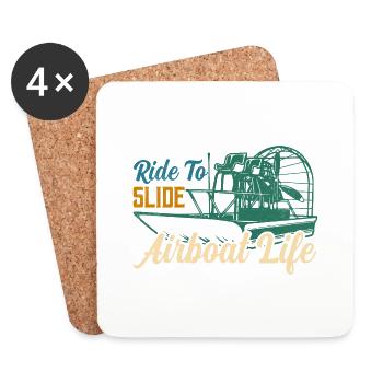 Ride To Slide Airboat Life Hydroplane Propeller Sw - Untersetzer (4er-Set) - Weiß - Vorne