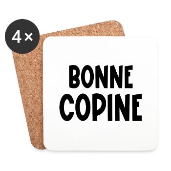 bonne copine - Dessous de verre (lot de 4) - blanc - Devant