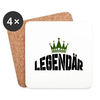 legendär - Untersetzer (4er-Set) - Weiß - Vorne
