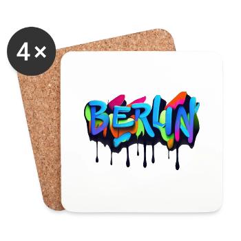 Berlin Graffiti - Untersetzer (4er-Set) - Weiß - Vorne