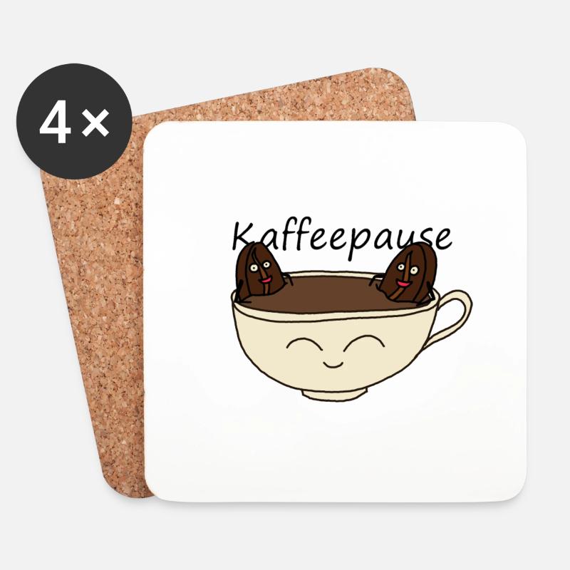 Kaffeepause - Untersetzer (4er-Set) - Weiß