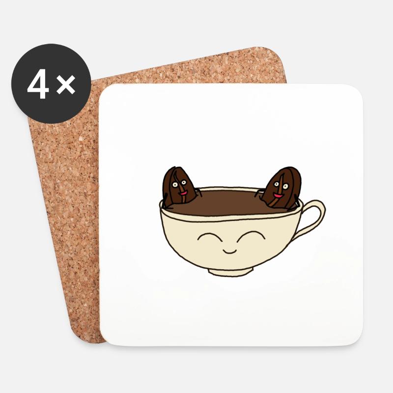 Kaffee - Untersetzer (4er-Set) - Weiß