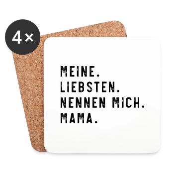 Meine Liebsten Mama - Untersetzer (4er-Set) - Weiß - Vorne