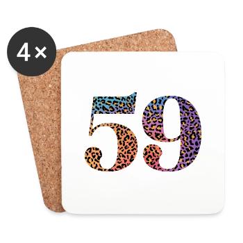 59th leopard birthday - Coasters (set of 4) - white - Front