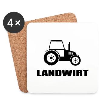 Traktor - Untersetzer (4er-Set) - Weiß - Vorne