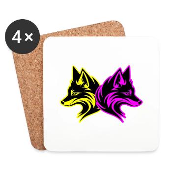 Fuchs Tier - Untersetzer (4er-Set) - Weiß - Vorne