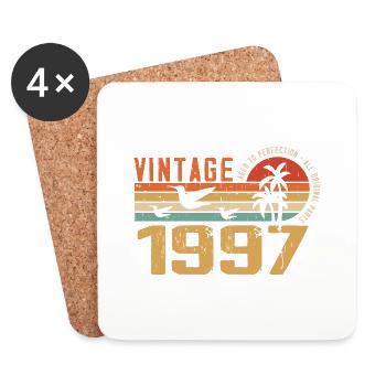 Vintage 1997 Cadeau Anniversaire - Millésime 1997 - Dessous de verre (lot de 4) - blanc - Devant