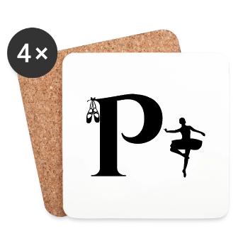 Letter p ballerina - Coasters (set of 4) - white - Front
