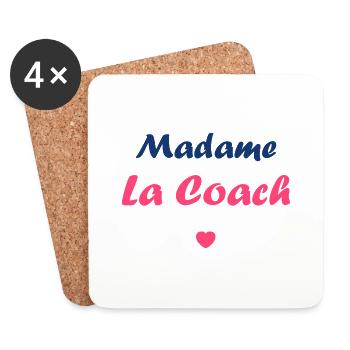 Madame la coach - Dessous de verre (lot de 4) - blanc - Devant