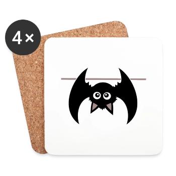 T-shirt d’Halloween Bat Spooky mignon Chemise - Dessous de verre (lot de 4) - blanc - Devant