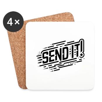 Parkour SEND IT - Untersetzer (4er-Set) - Weiß - Vorne