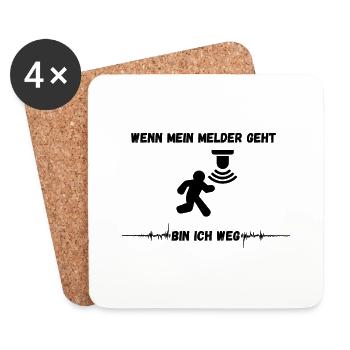 Wenn mein Melder geht bin ich weg - Untersetzer (4er-Set) - Weiß - Vorne