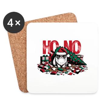 Ho No Cat Chritmas - Untersetzer (4er-Set) - Weiß - Vorne