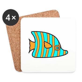 fisch - Untersetzer (4er-Set) - Weiß - Vorne