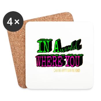 go vegan humour présenter drôle plante droits des animaux - Dessous de verre (lot de 4) - blanc - Devant
