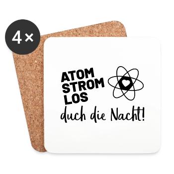 Sprüche Winter Atomstromlos durch die Nacht - Untersetzer (4er-Set) - Weiß - Vorne