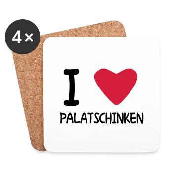 I love Palatschinken - Untersetzer (4er-Set) - Weiß - Vorne