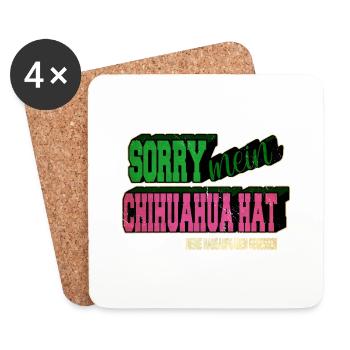 Bday citation Terrier Noël Chihuahua Cool - Dessous de verre (lot de 4) - blanc - Devant