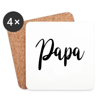 papa - Dessous de verre (lot de 4) - blanc - Devant