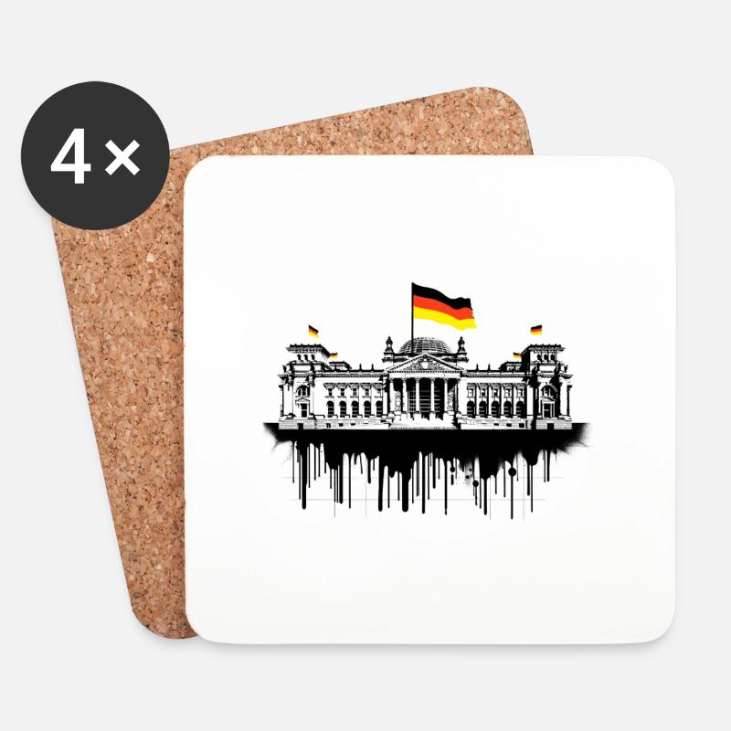 Reichstag Berlin | Reichstag building in Berlin - Untersetzer (4er-Set) - Weiß