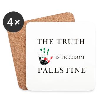 Truth is Freedom - Palestine - Coasters (set of 4) - white - Front