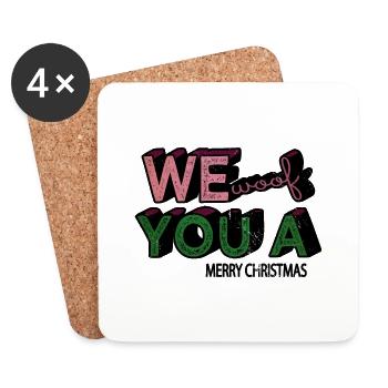 dogs beagle dog sayings beard beagle love - Untersetzer (4er-Set) - Weiß - Vorne