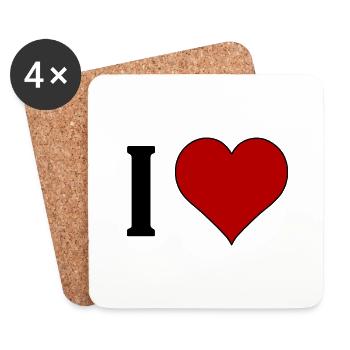 I ♥️ .......... - Coasters (set of 4) - white - Front